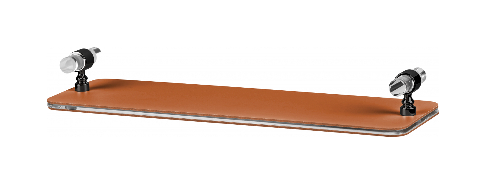 Поднос LINFINITO 33х10 см коньяк, кожа, матовый графит