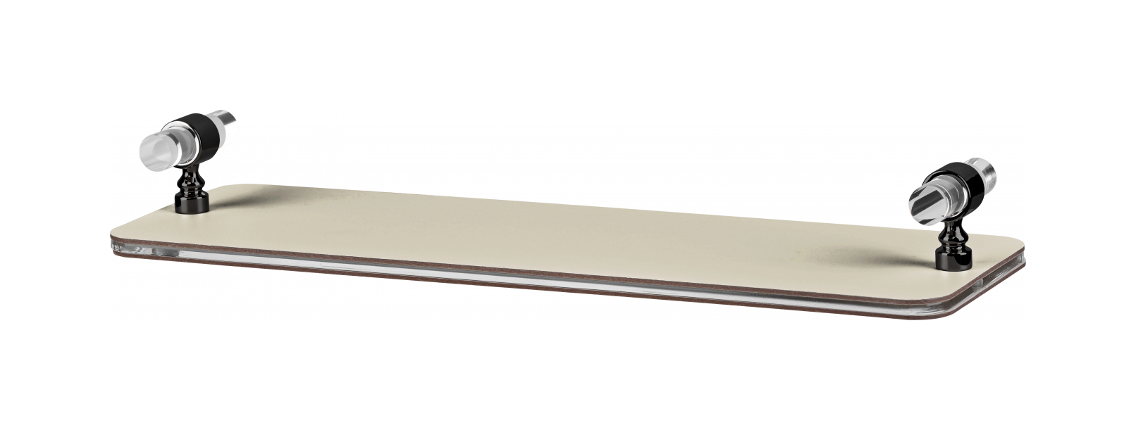 Поднос LINFINITO 33х10 см панна кота, кожа, матовый графит