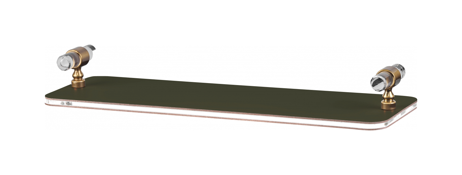 Поднос LINFINITO 33х10 см олива, кожа, золото