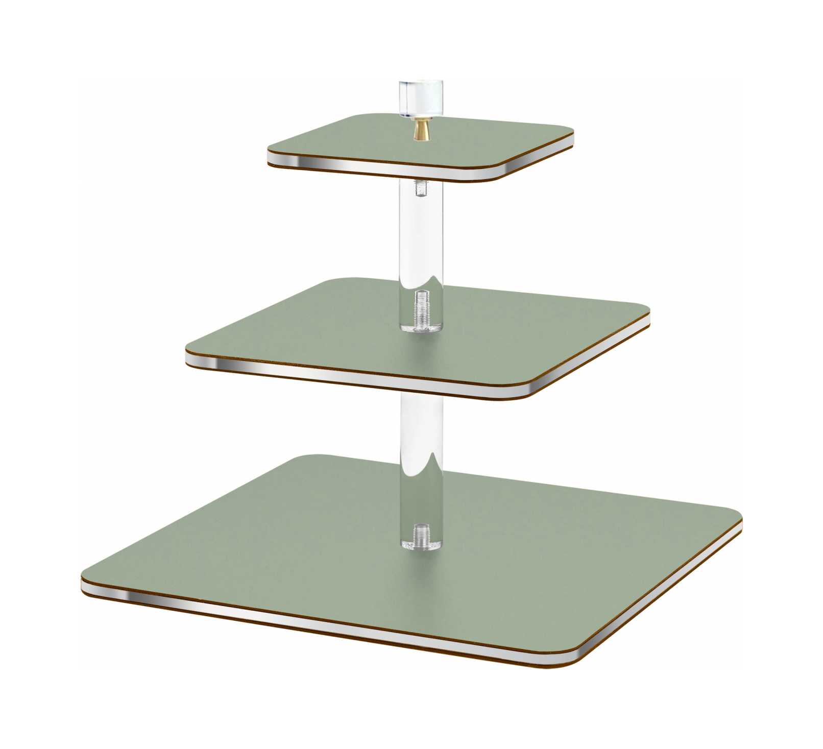 Этажерка 3-х ярусная 30х30 см эвкалипт, кожа