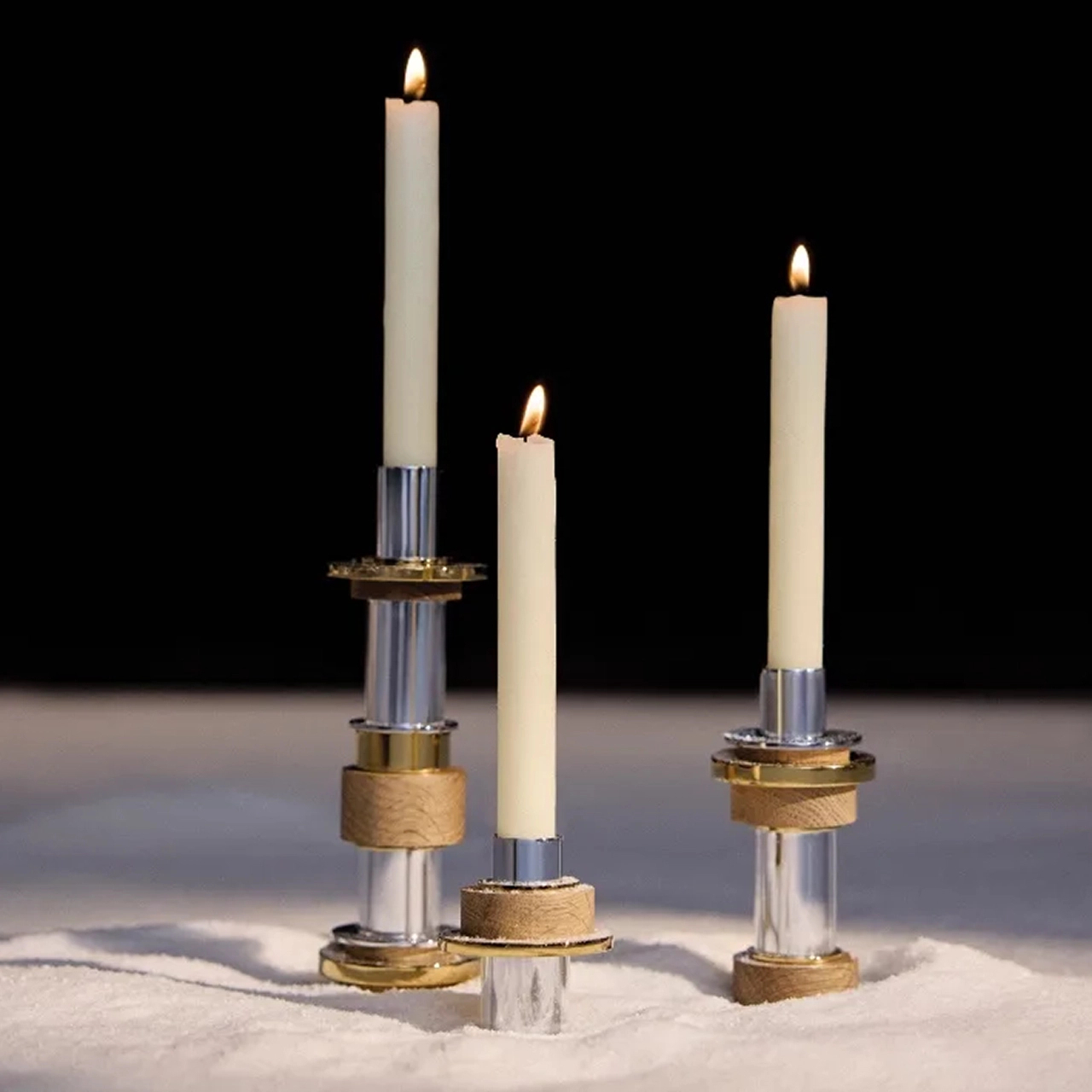 Подсвечник MYRIADE 13.5 см сталь, дерево – 2