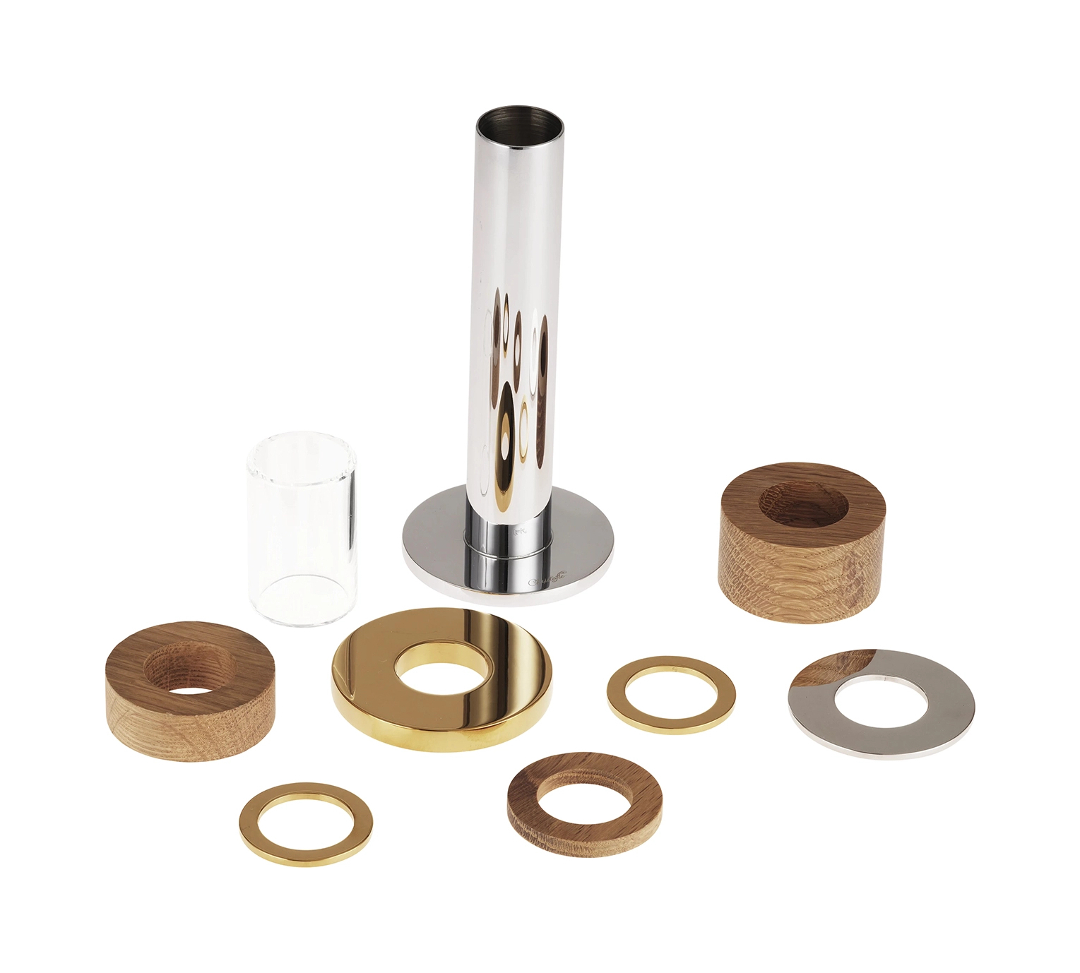 Подсвечник MYRIADE 13.5 см сталь, дерево Christofle B05910006