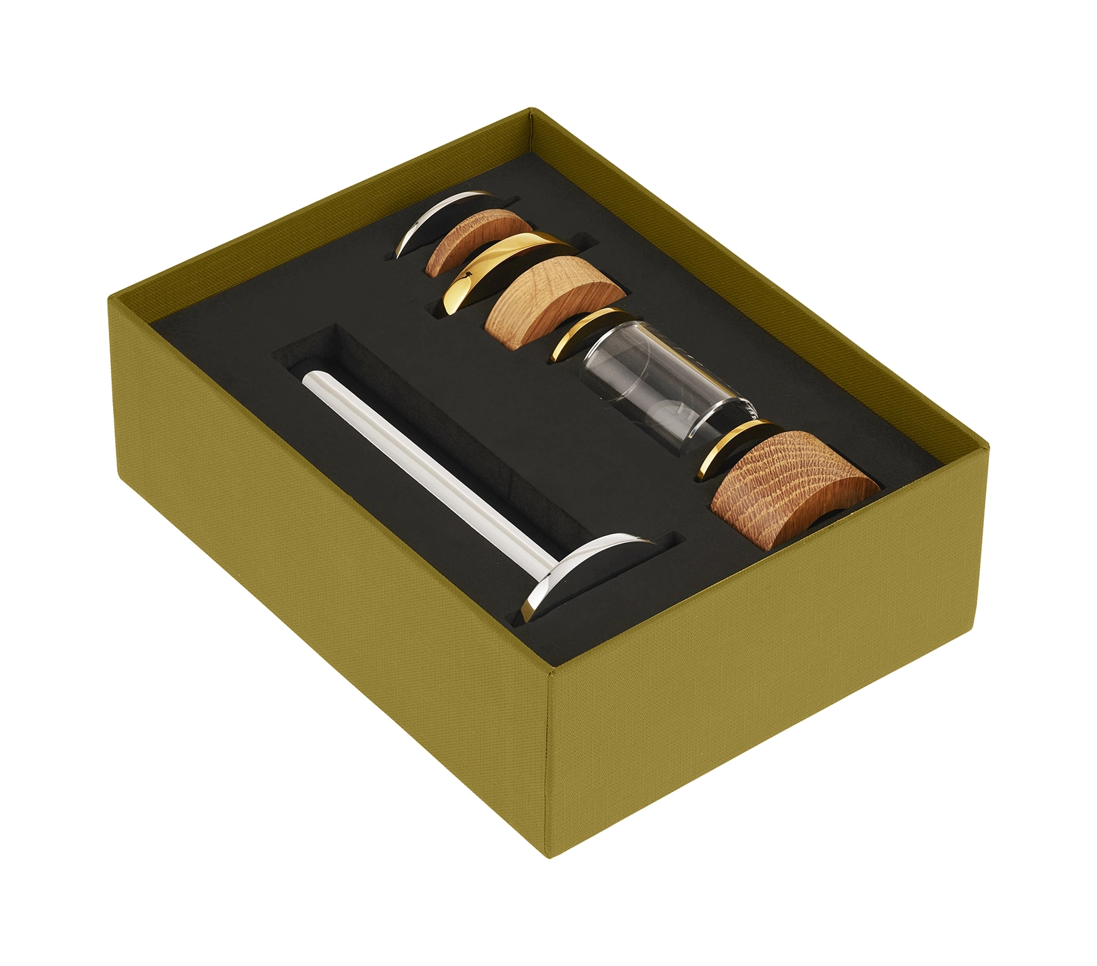 Подсвечник MYRIADE 13.5 см сталь, дерево Christofle B05910006