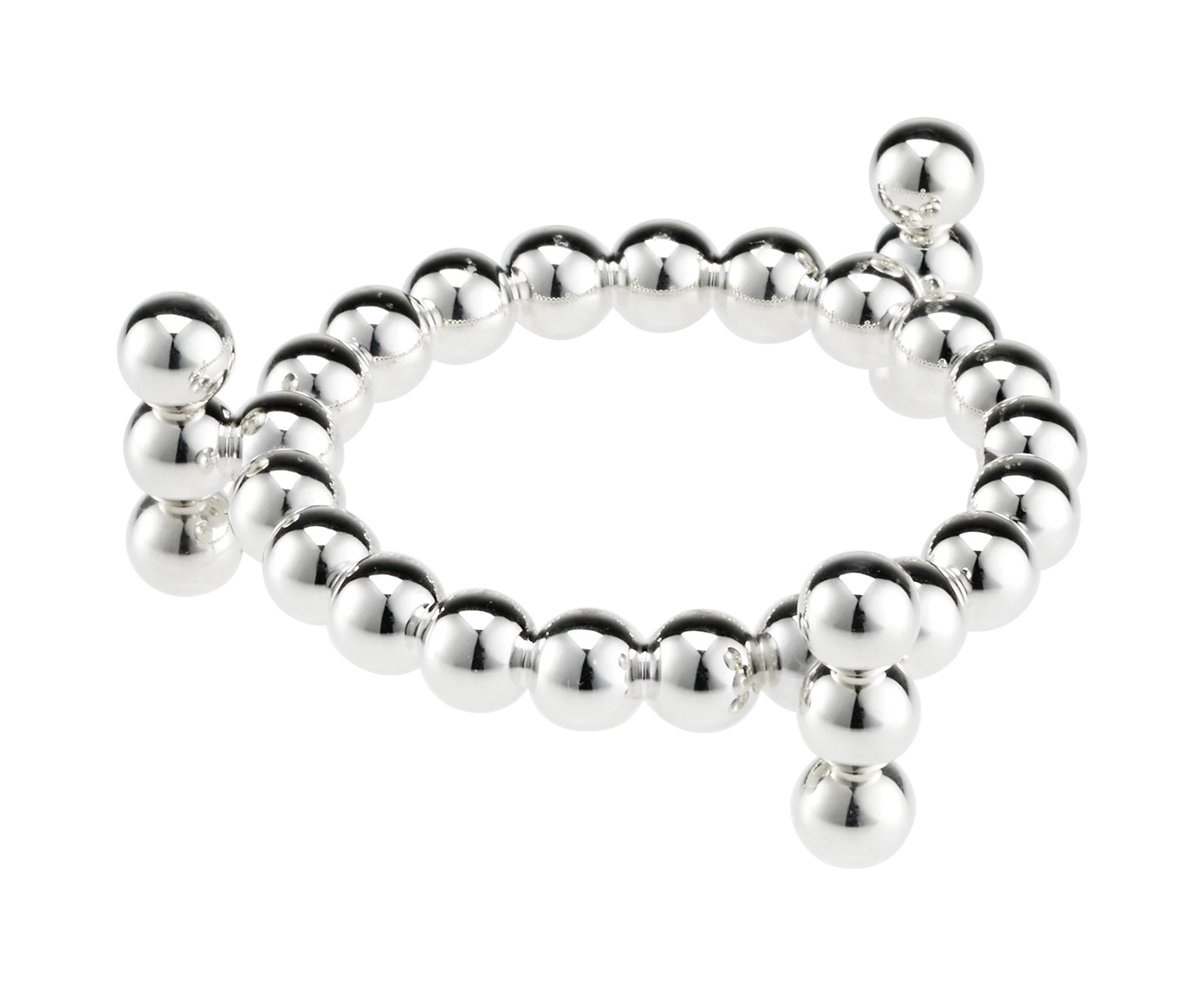 Подсвечник PERLES со свечей 9.5 см посеребрение Christofle B04210018