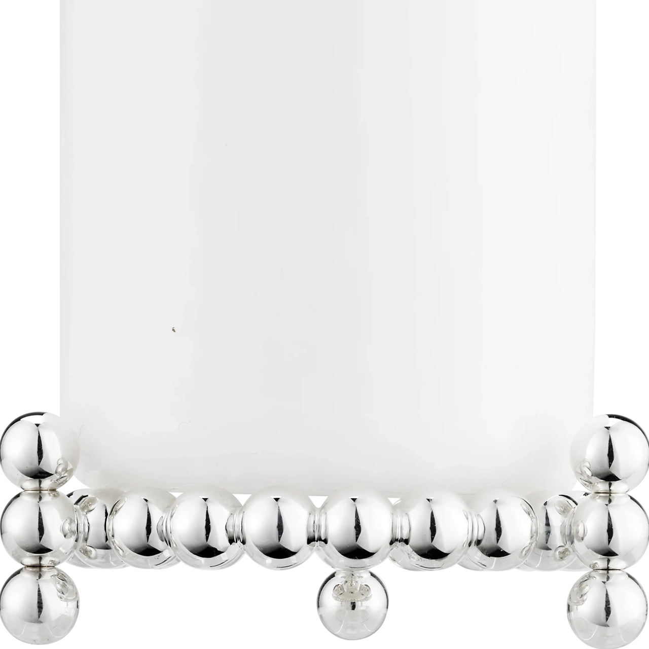 Подсвечник PERLES со свечей 9.5 см посеребрение Christofle B04210018