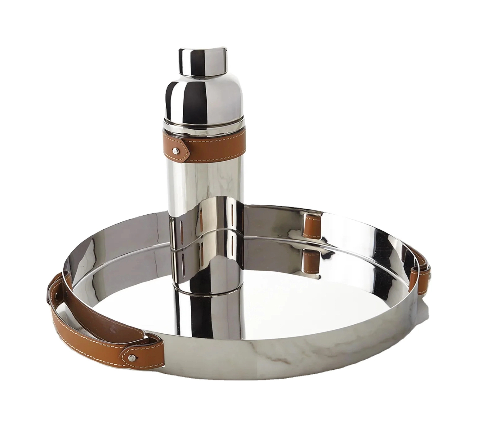 Шейкер WYATT 23.5 см кожа, сталь Ralph Lauren Home 680673975001