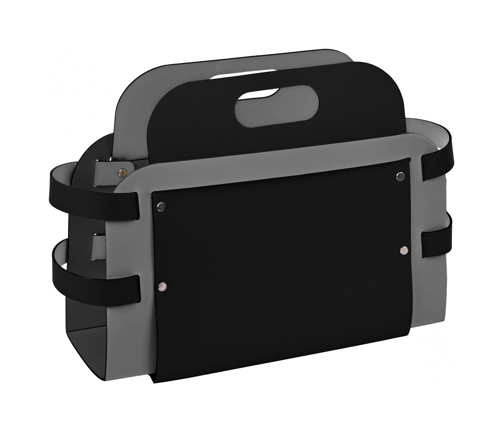 Журнальница 48х14 см чёрная, кожа