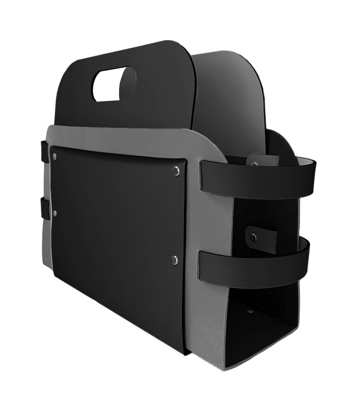 Журнальница 48х14 см чёрная, кожа – 2