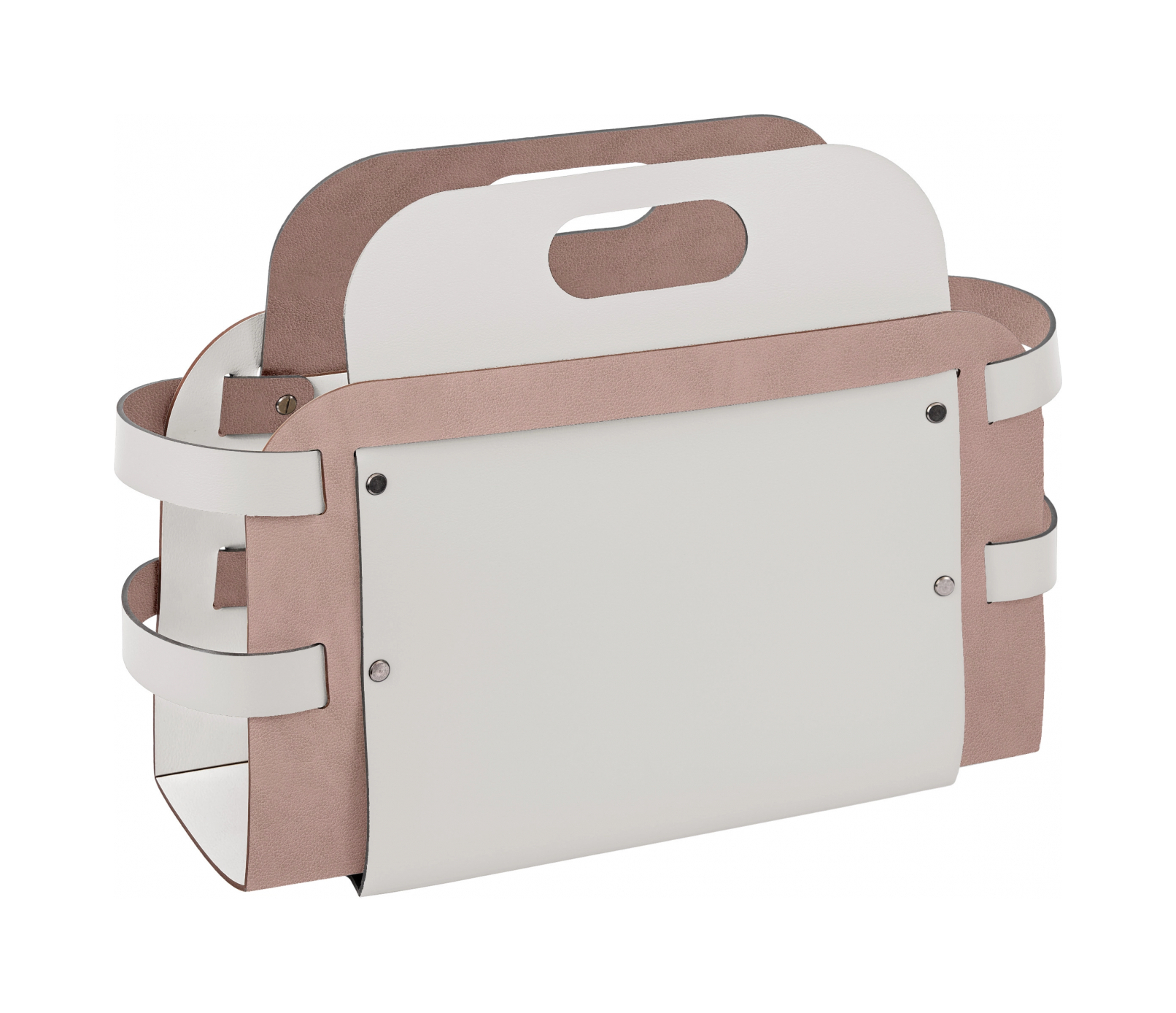 Журнальница 48х14 см устричная, кожа