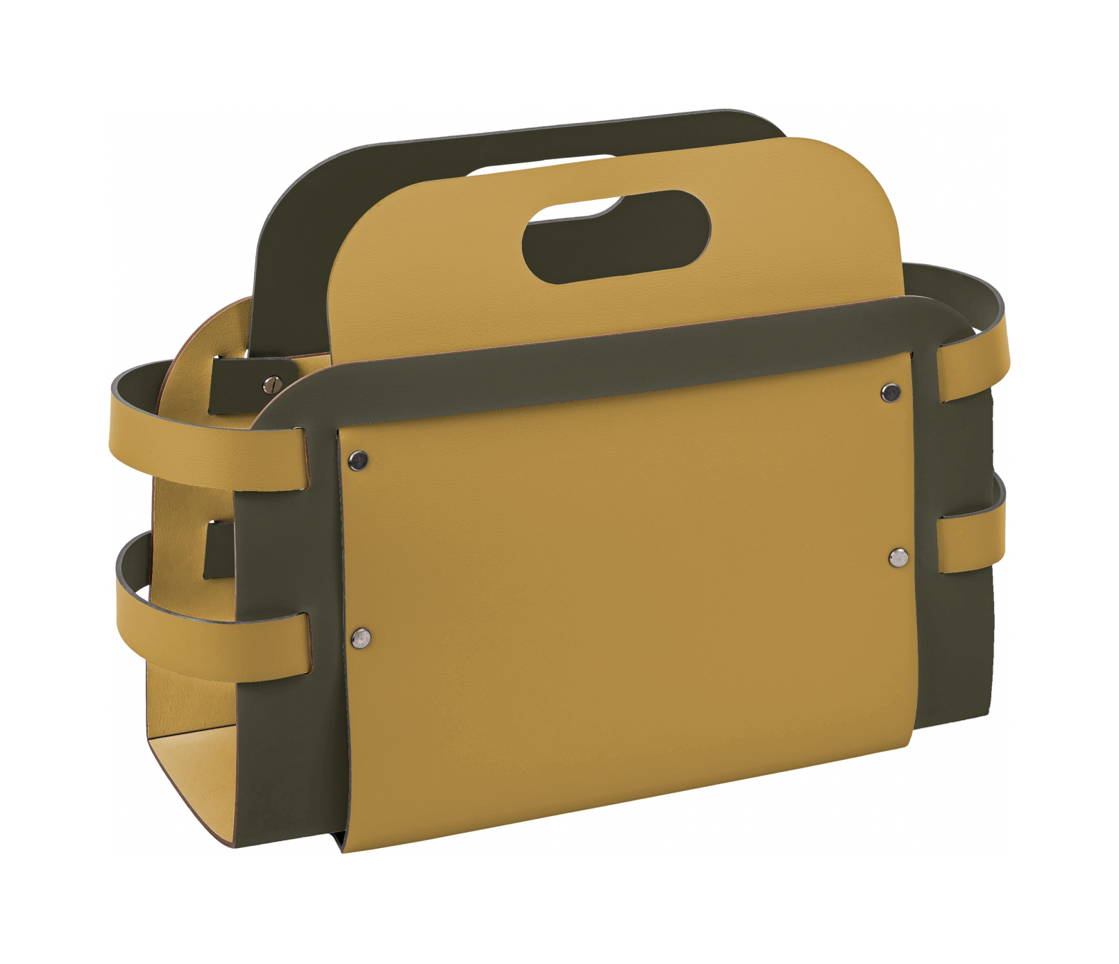 Журнальница 48х14 см горчица, кожа