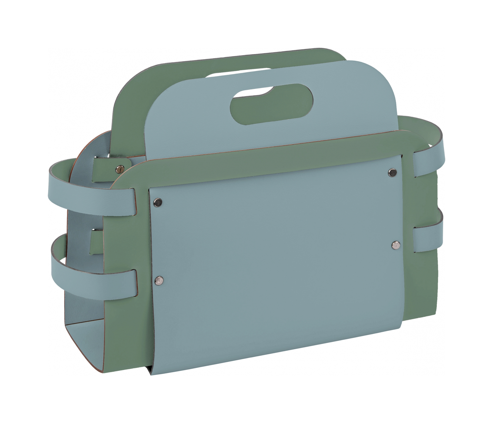 Журнальница 48х14 см небесно-голубая, кожа