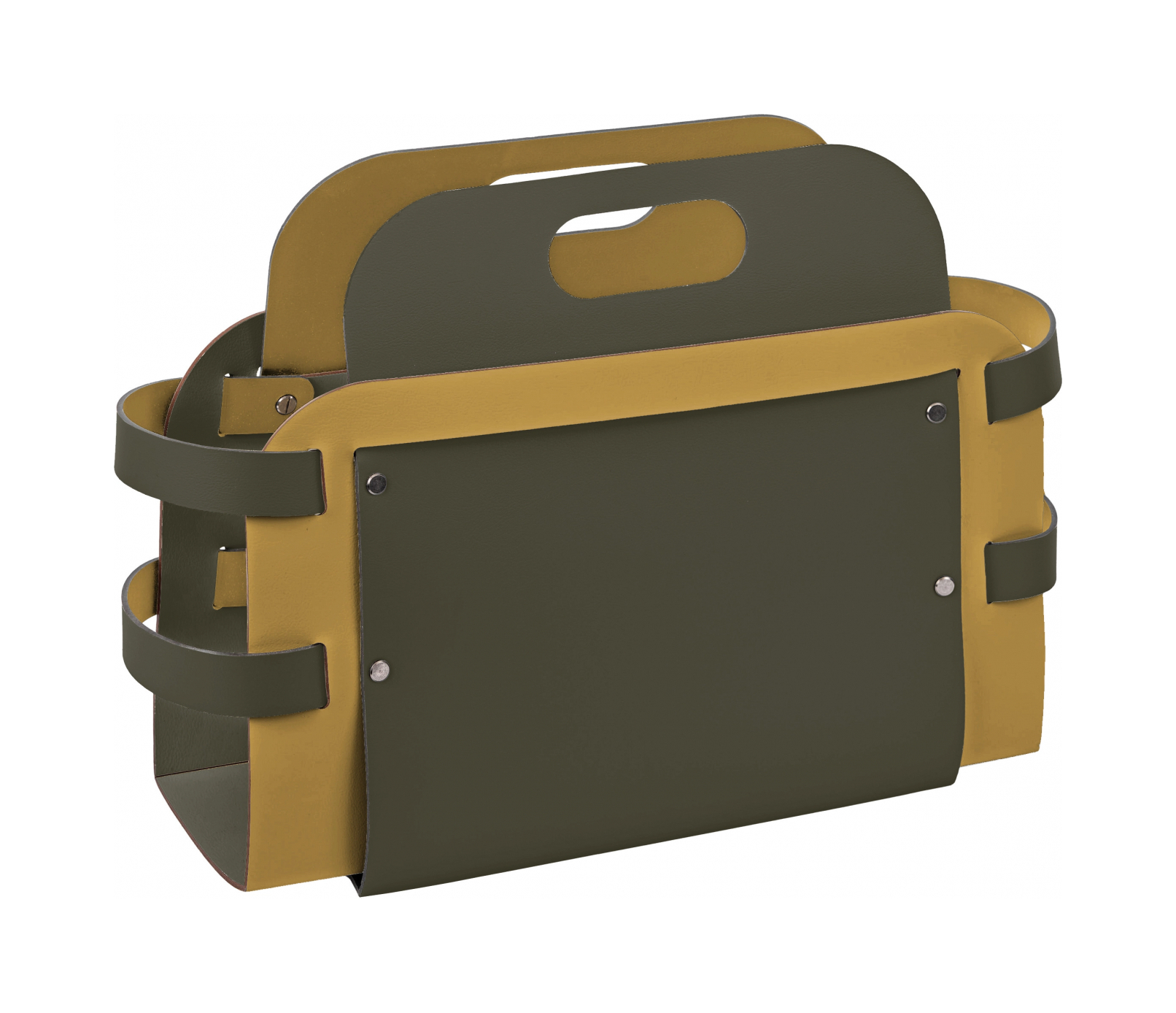 Журнальница 48х14 см олива, кожа