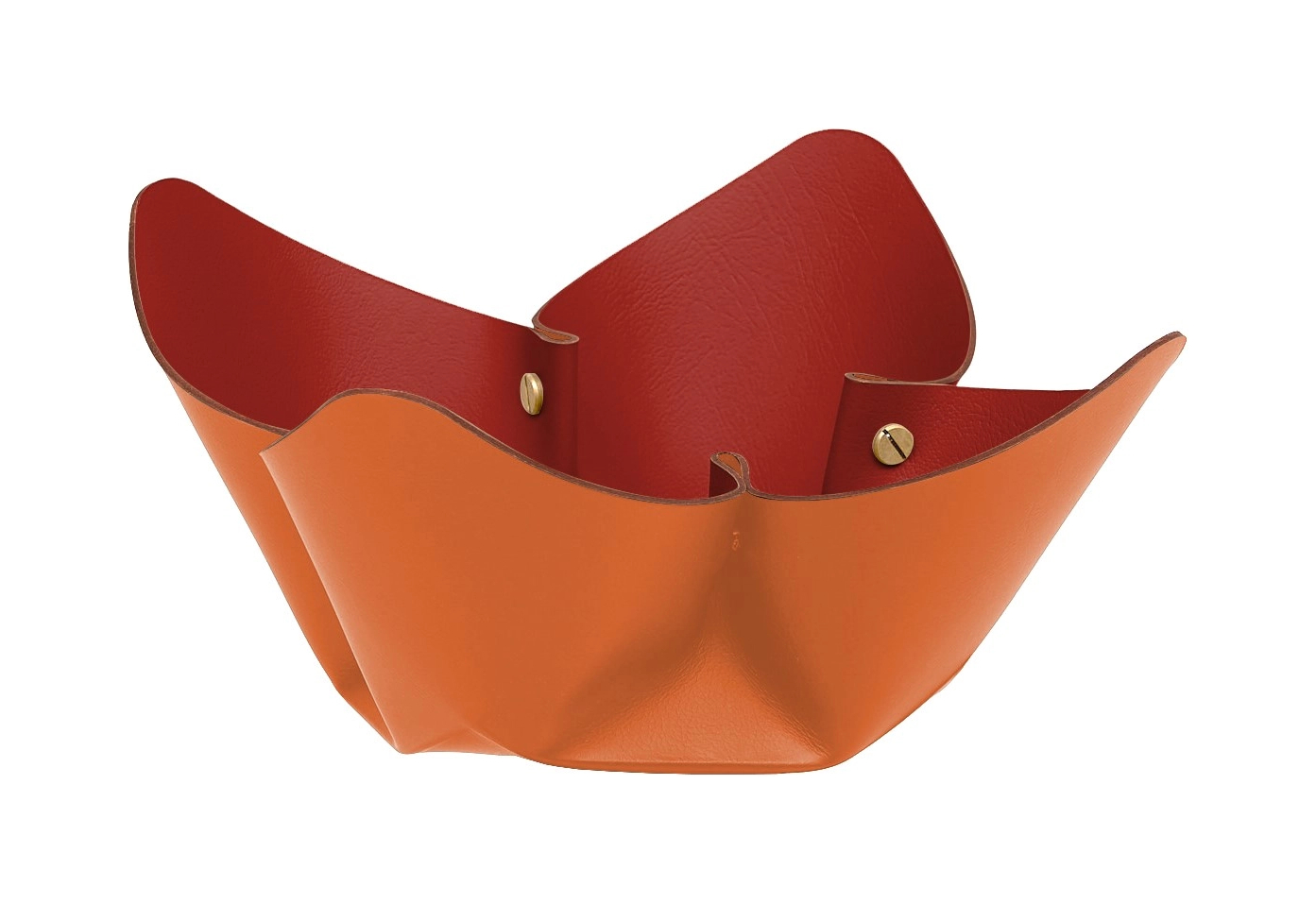 Фруктовница 25 см коньяк, кожа