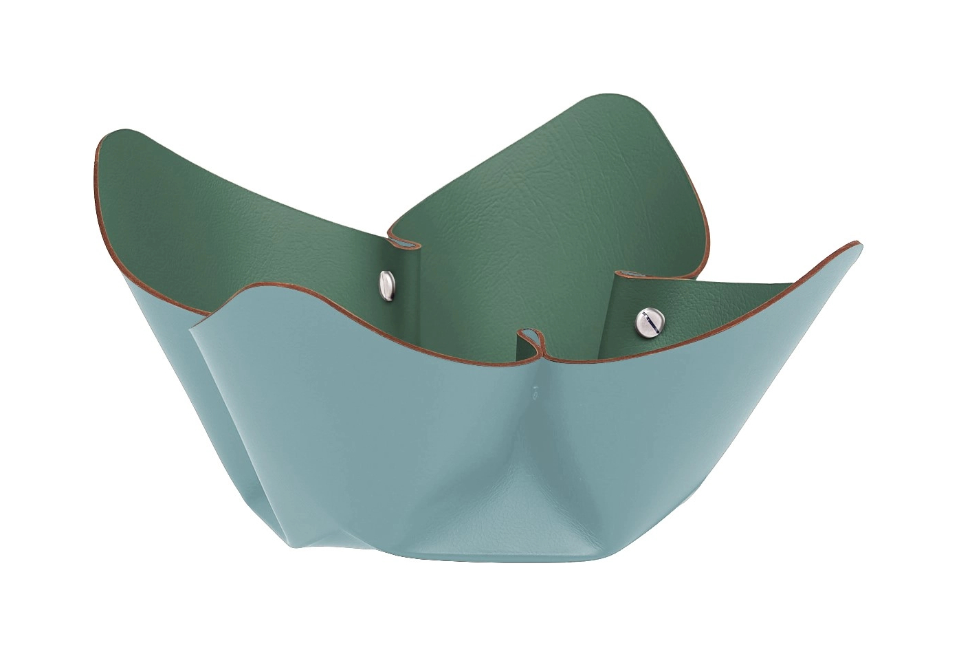 Фруктовница 25 см небесно-голубая, кожа