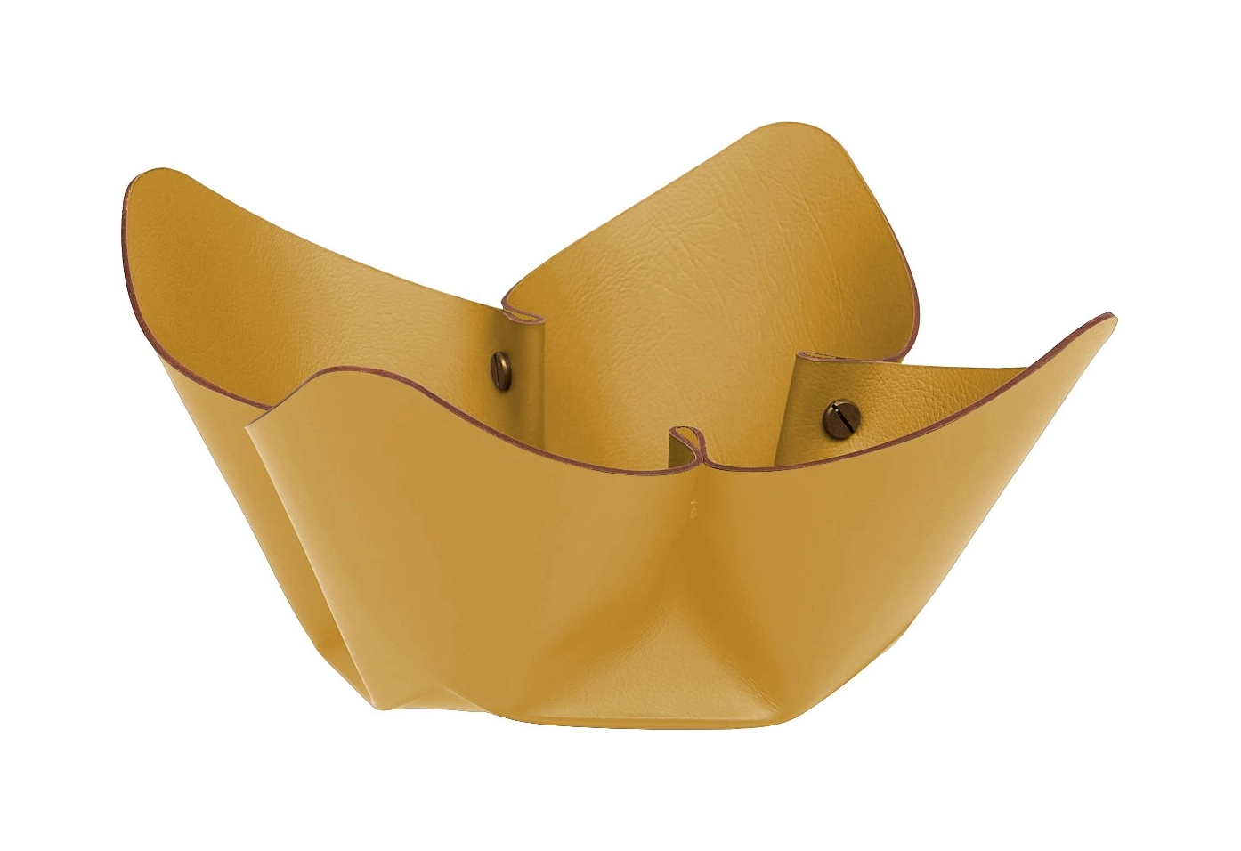 Фруктовница 25 см горчица-горчица, кожа