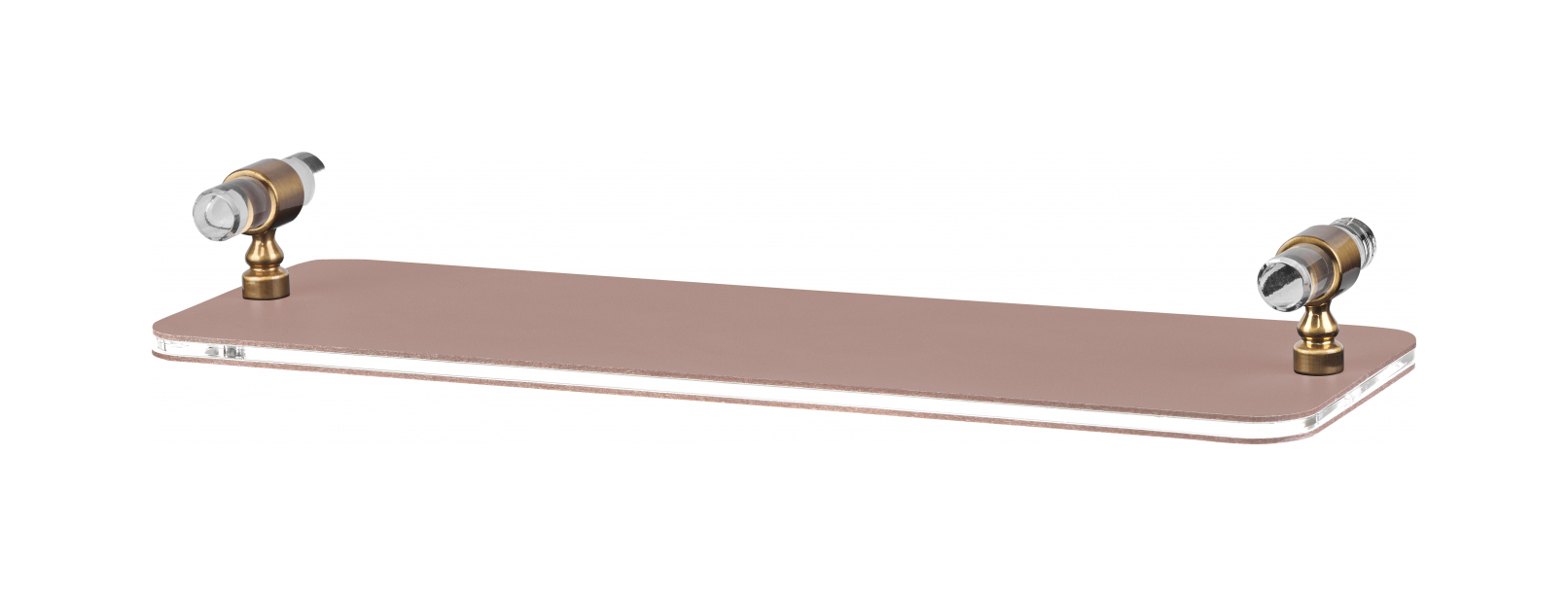 Поднос LINFINITO 33х10 см пепельная роза, кожа, золото