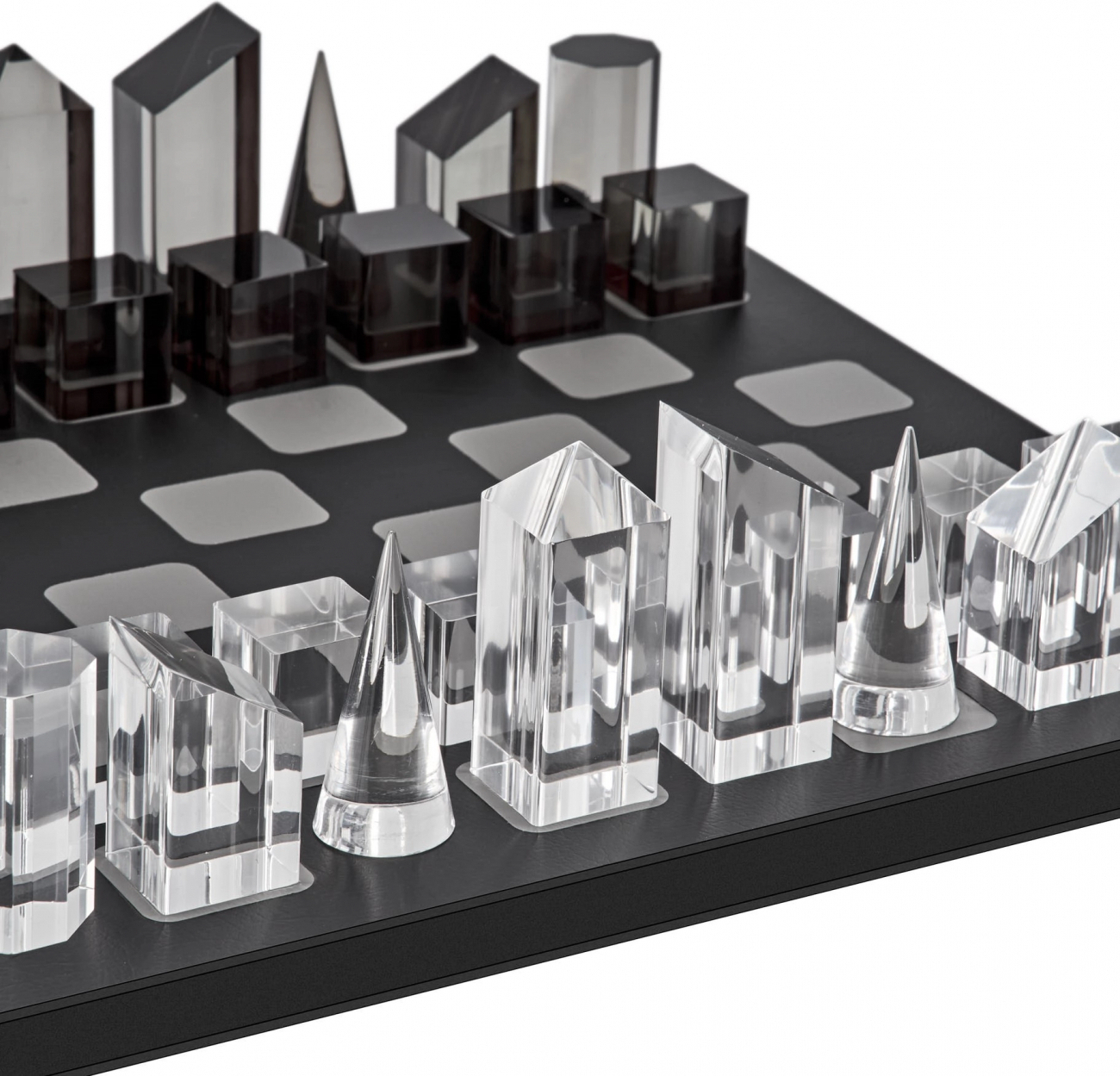 Шахматы 30x30 чёрные, акрил, кожа – 2