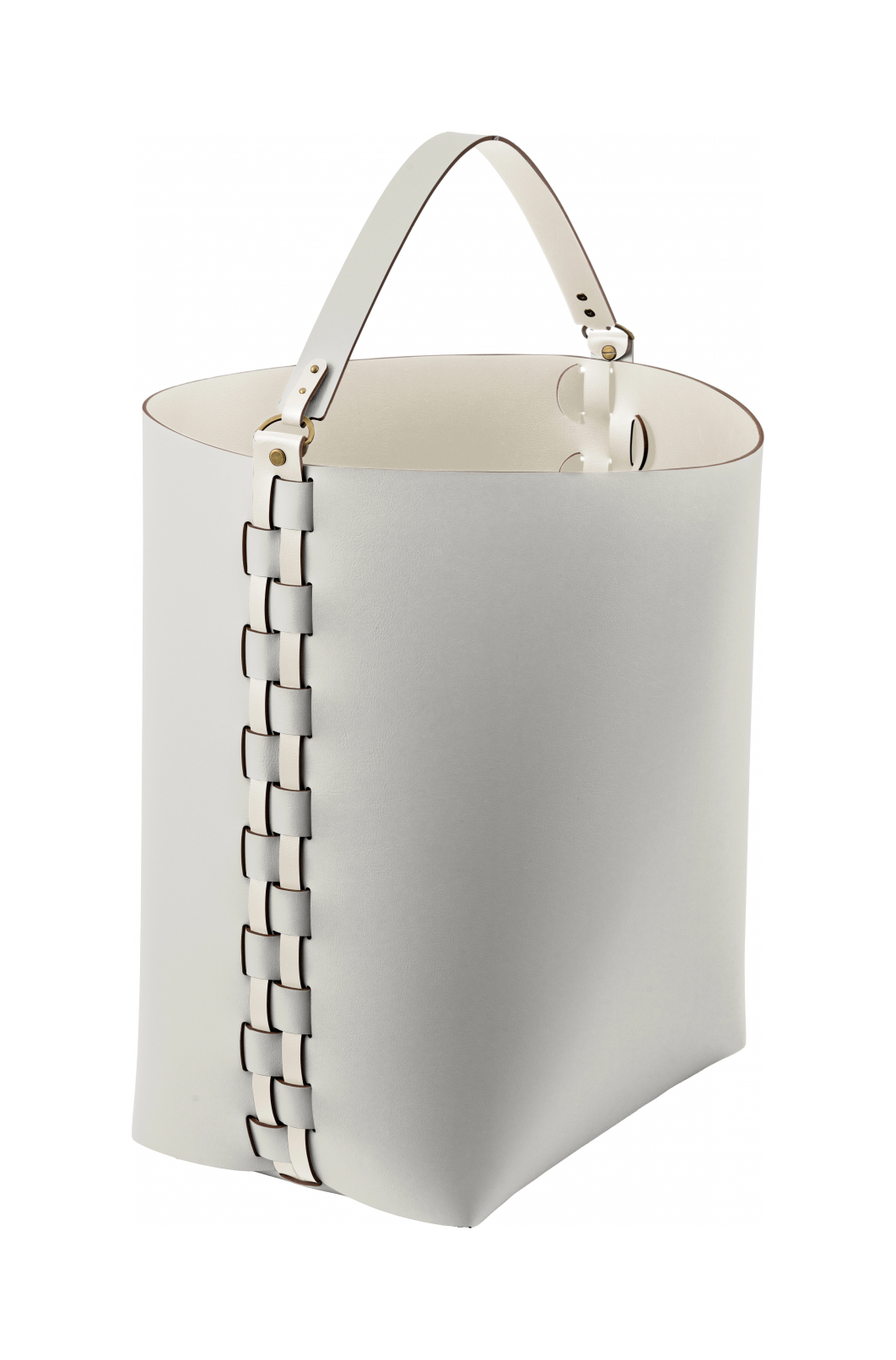 Корзина HELENA прямоугольная со съёмной ручкой 35х30 см белая, кожа ADJ 3645N.10.TS30