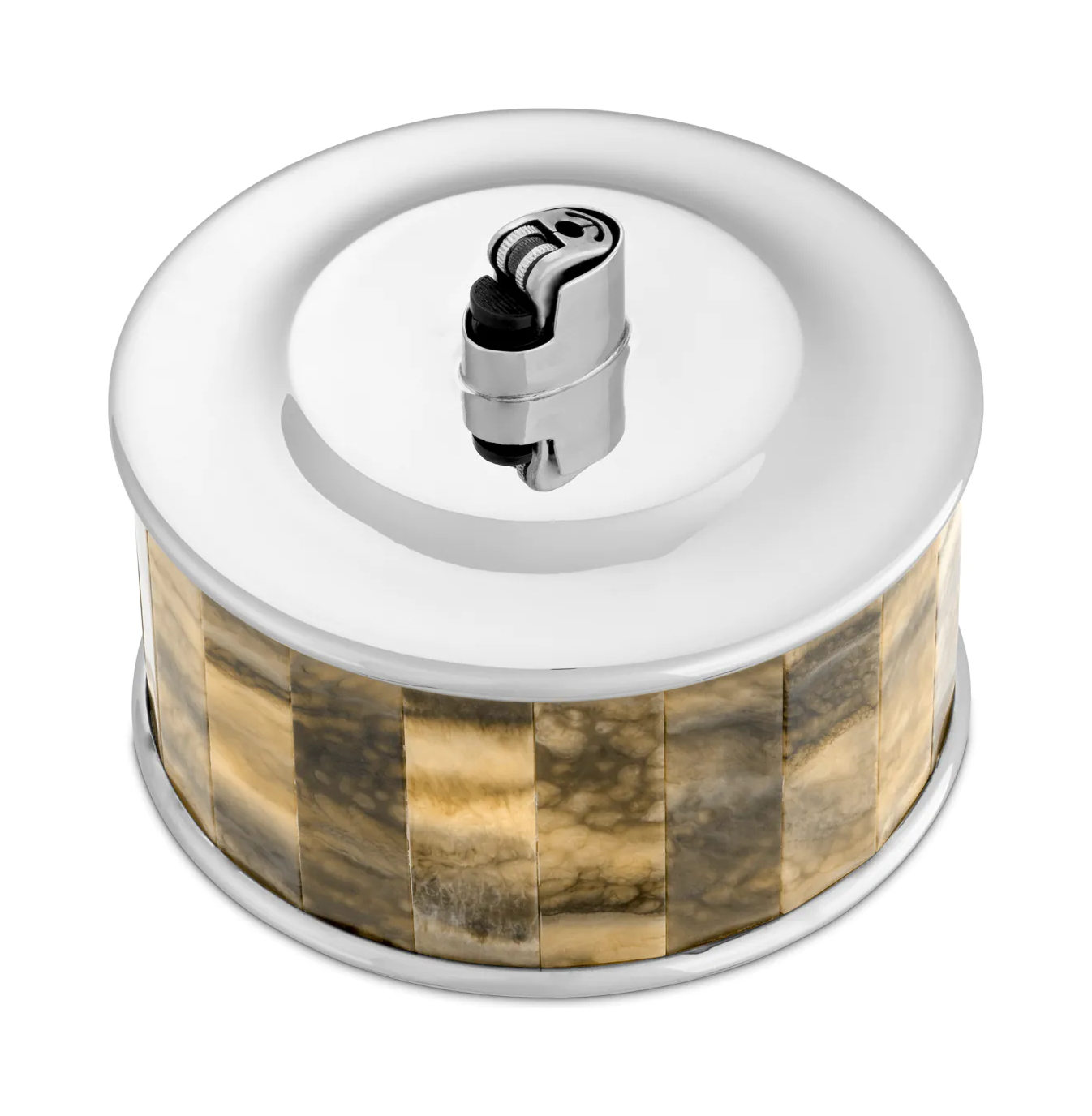 Подставка для зажигалки BONHAM 13 см круглая, декоративный рог, никель Eichholtz 116779