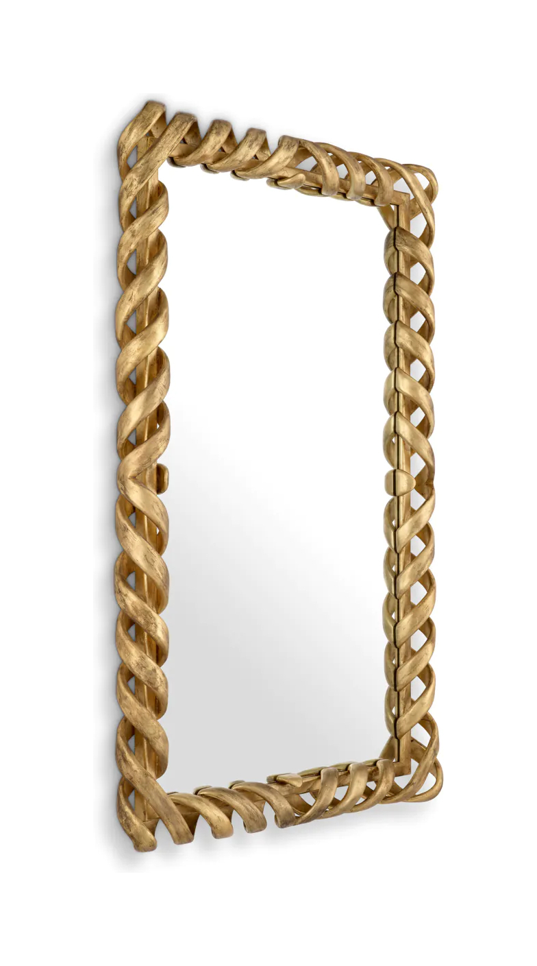 Зеркало настенное CASONE 141х93 см прямоугольное, состаренная позолота