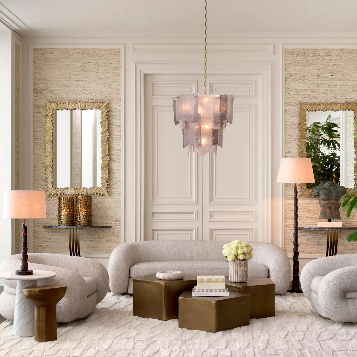 Зеркало настенное BRYANT 140х95 см прямоугольное, золотистая отделка – 2