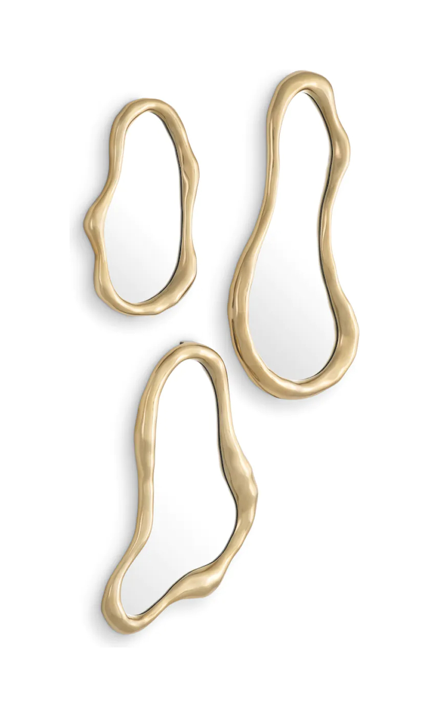 Зеркало настенное VITERBO тройное золотистая отделка