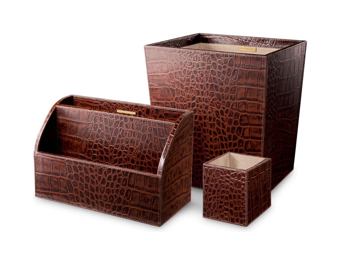 Набор для письменных принадлежностей SCALEO коричневая кожа, тиснение