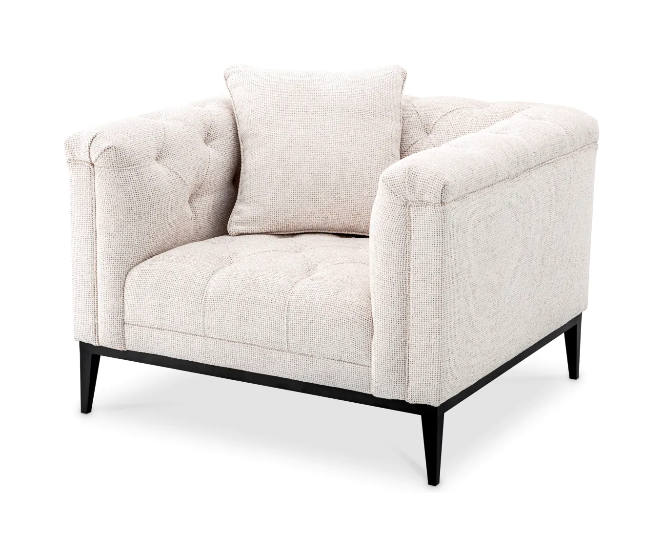 Кресло CESARE кремовое, чёрное основание