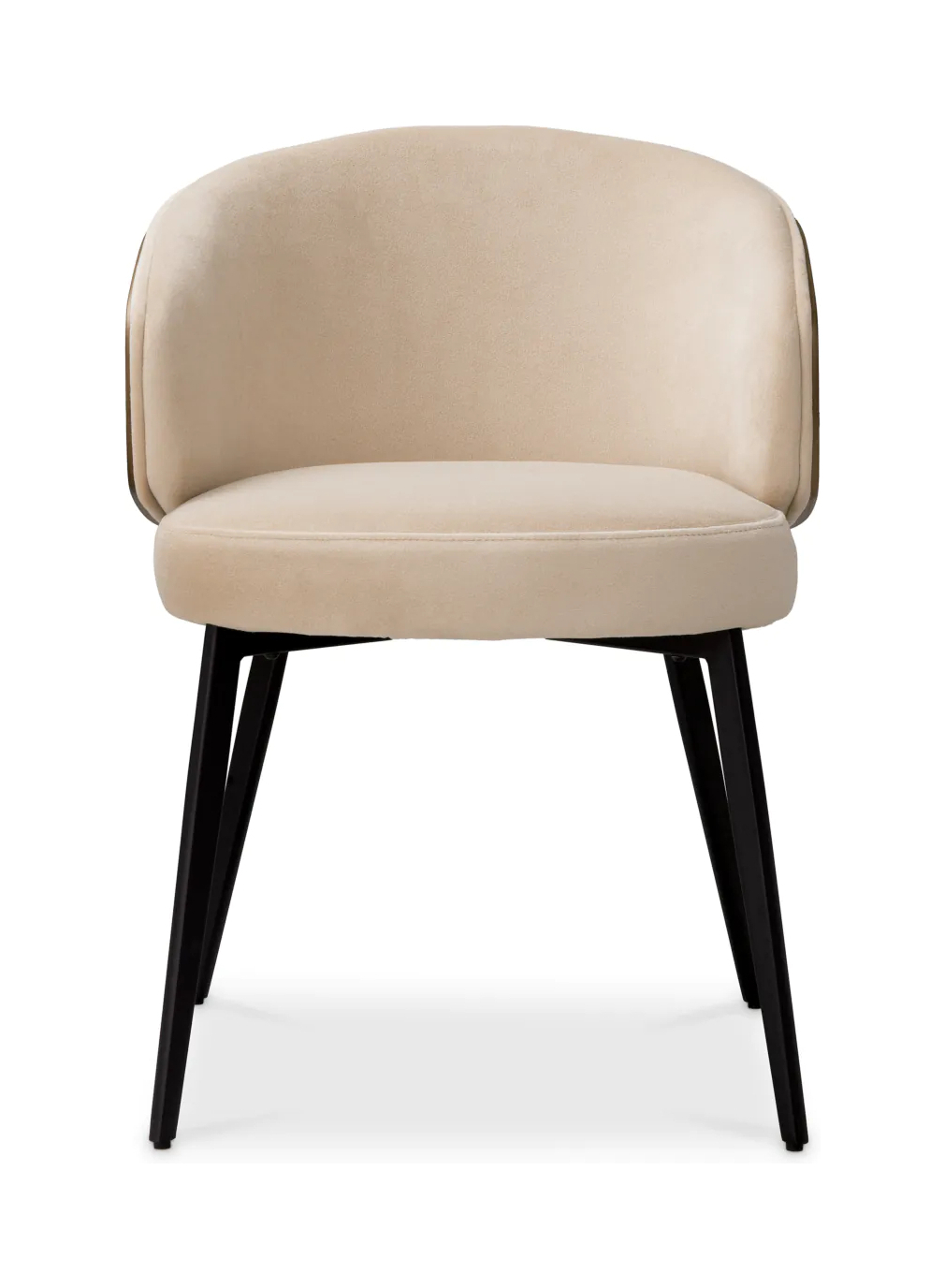 Обеденный стул CAMEROTA бежевый бархат ореховое дерево Eichholtz 119654