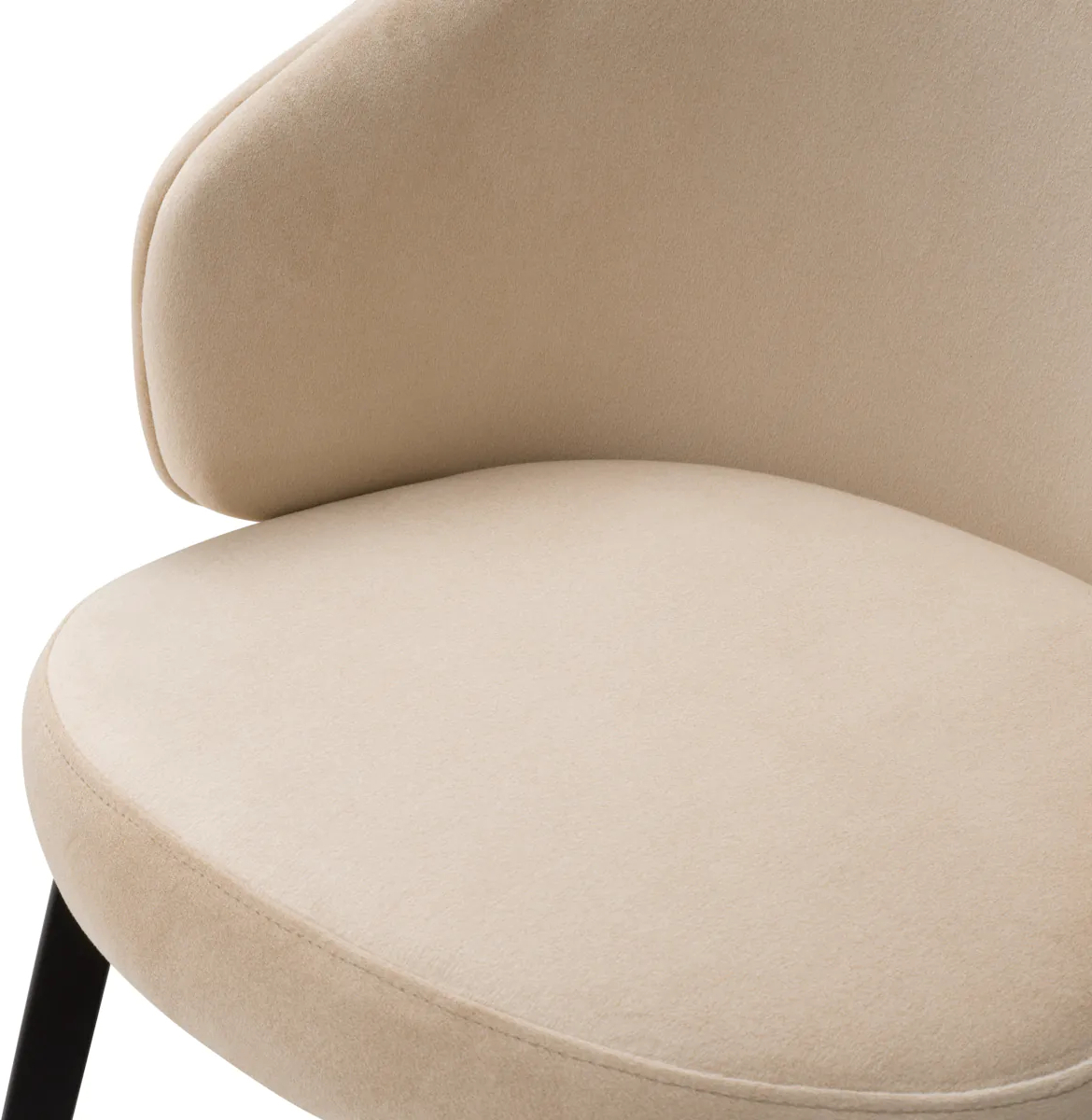 Обеденный стул CAMEROTA бежевый бархат ореховое дерево Eichholtz 119654