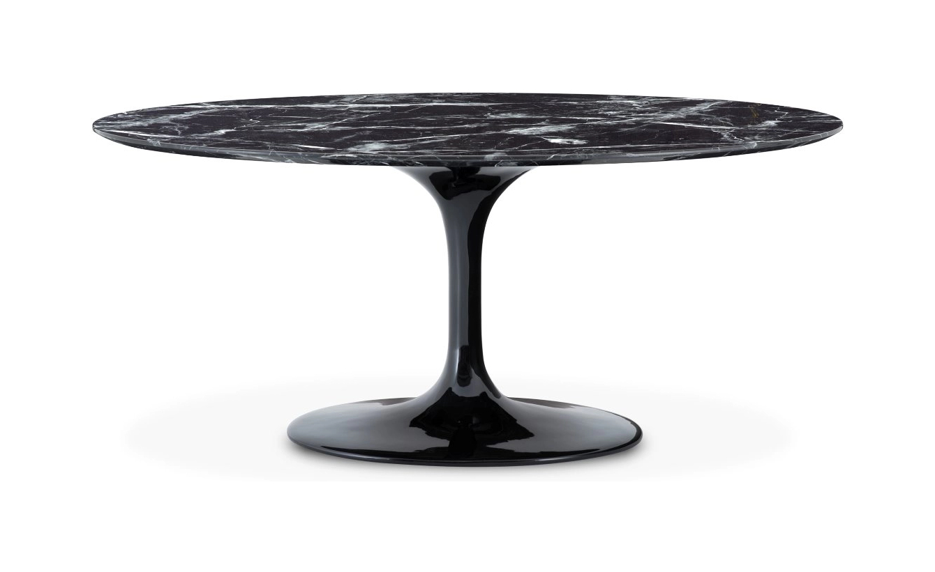 Обеденный стол SOLO 170х110 см овальный, чёрный мрамор