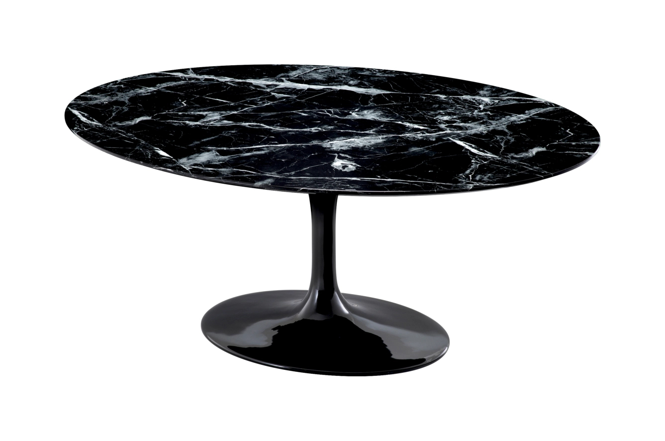 Обеденный стол SOLO 170х110 см овальный, чёрный мрамор Eichholtz 112051