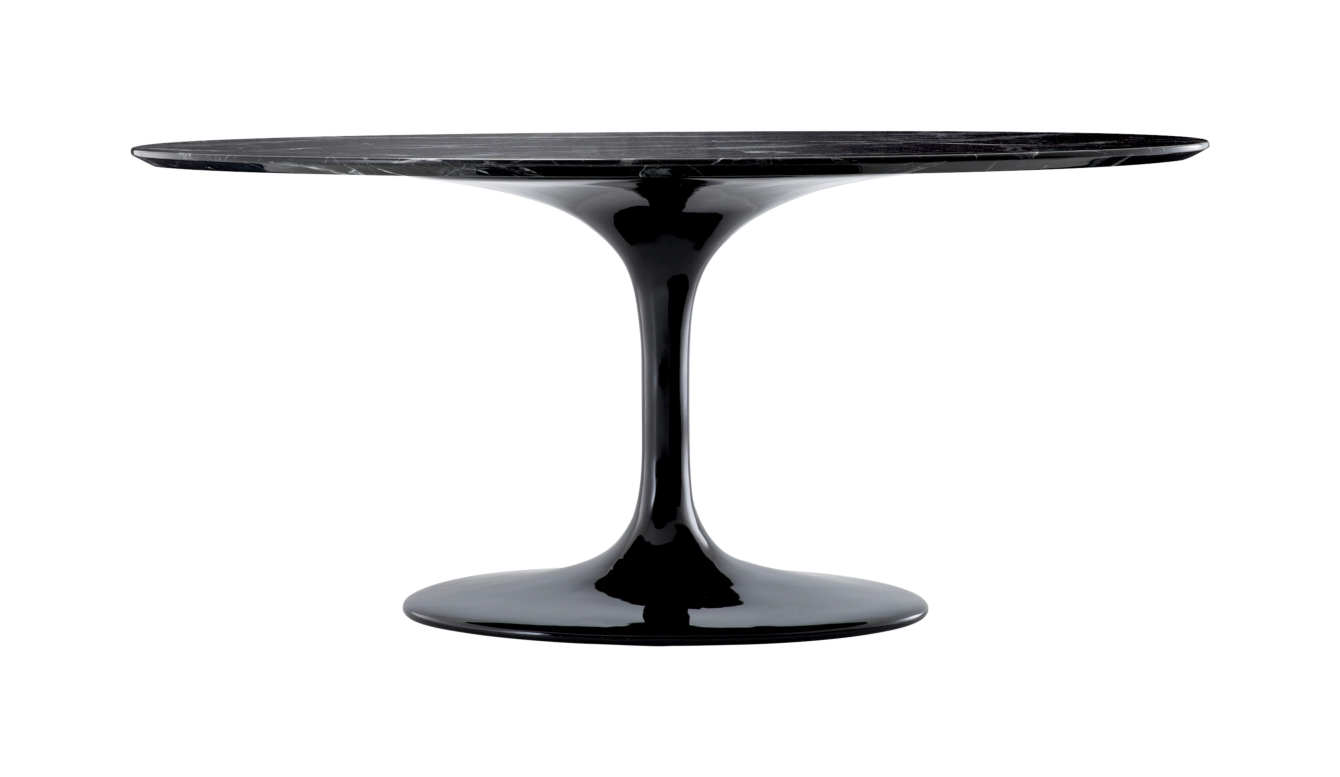 Обеденный стол SOLO 170х110 см овальный, чёрный мрамор Eichholtz 112051