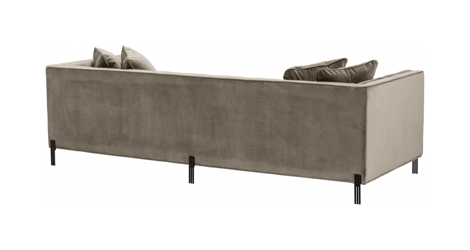 Диван SIENNA бежево-серый бархат Savona, чёрные ножки Eichholtz 113384