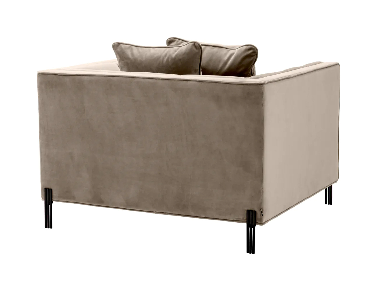 Кресло SIENNA бежево-серый бархат Savona, чёрные ножки Eichholtz 113385