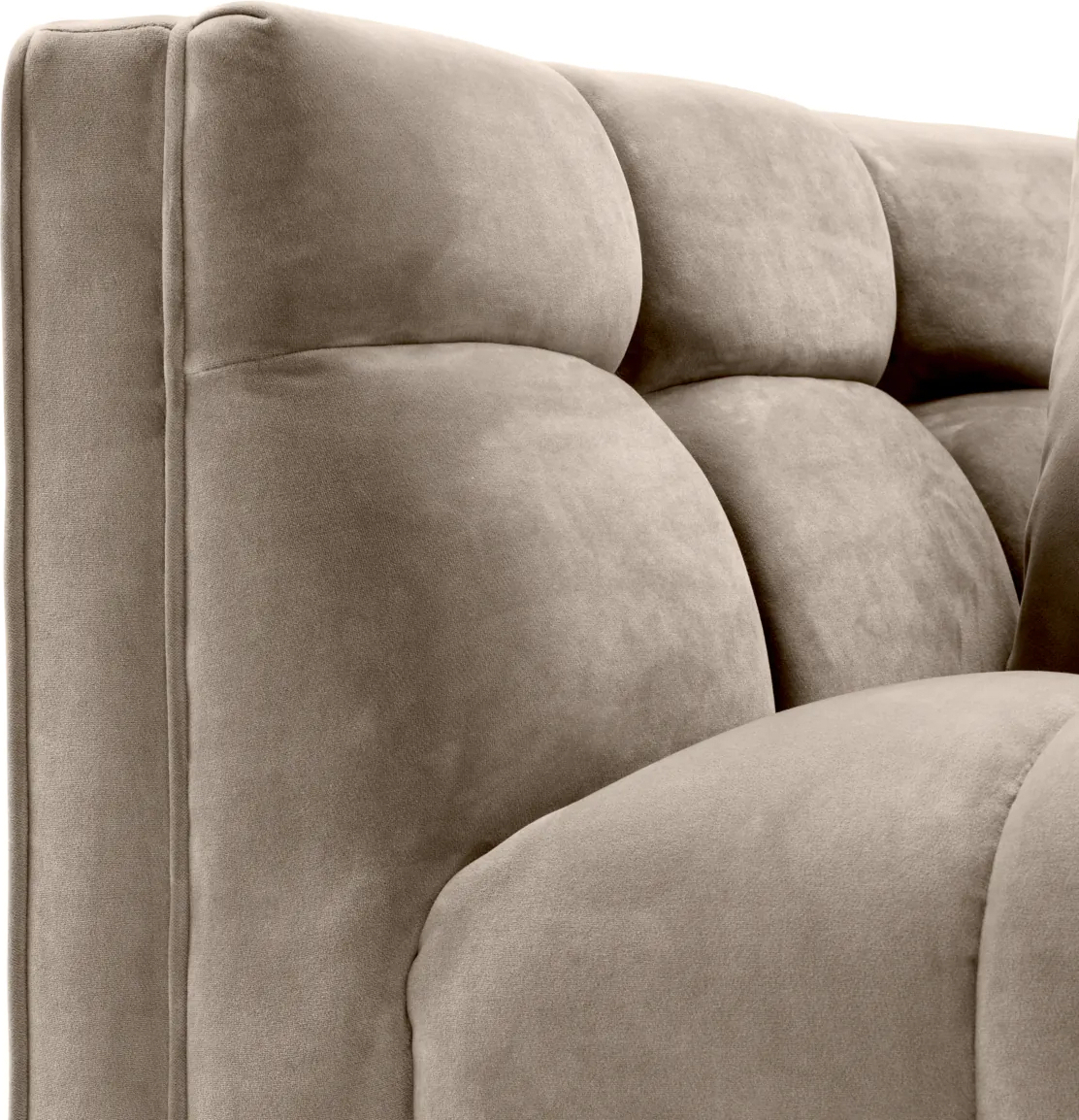 Кресло SIENNA бежево-серый бархат Savona, чёрные ножки Eichholtz 113385