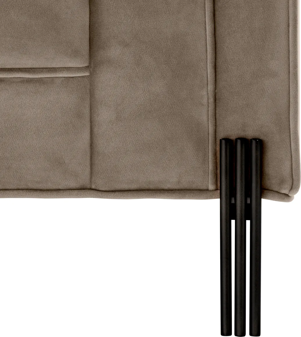 Кресло SIENNA бежево-серый бархат Savona, чёрные ножки Eichholtz 113385