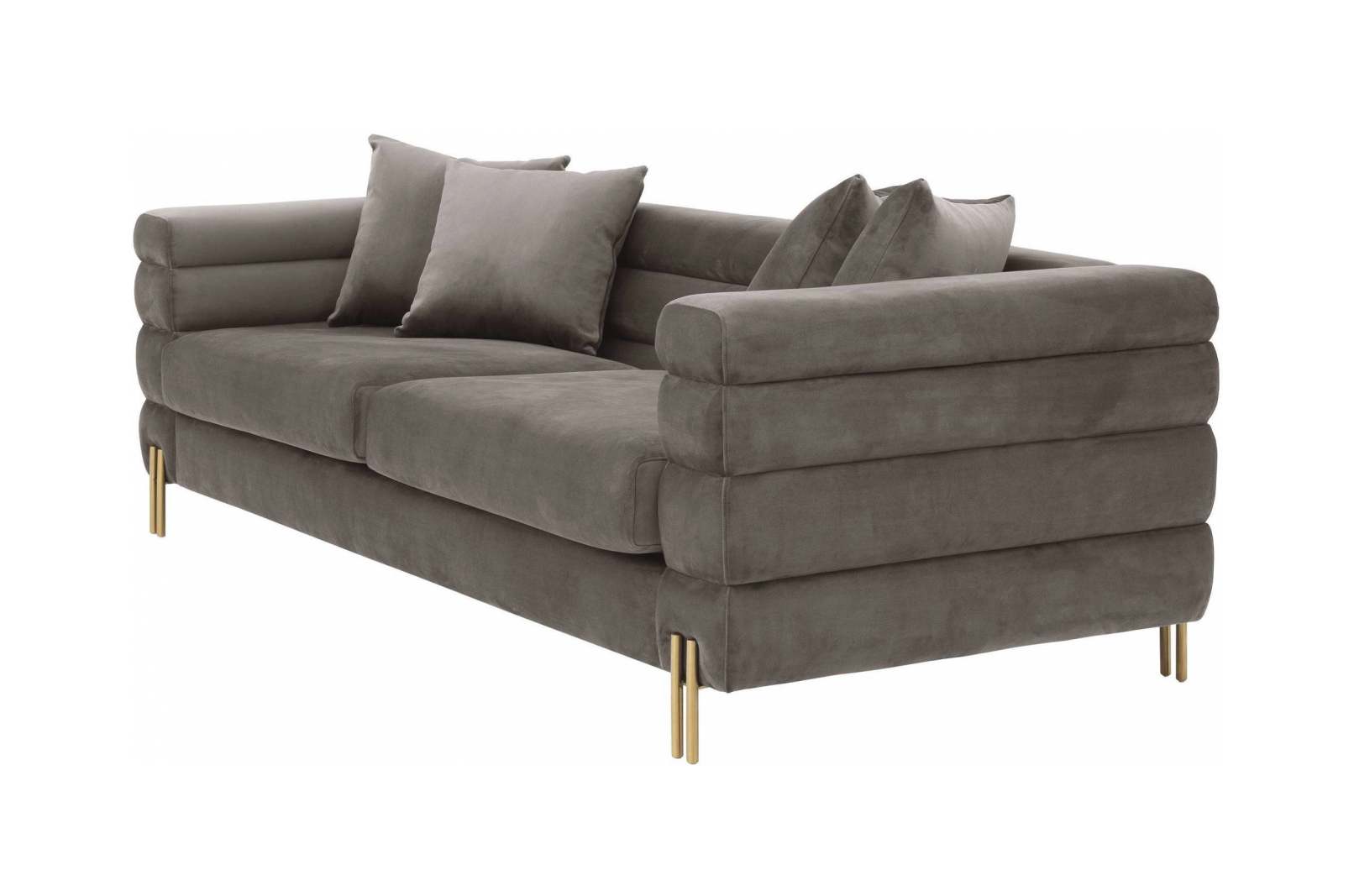Диван YORK 230х95 см серый бархат, латунные ножки Eichholtz 114343