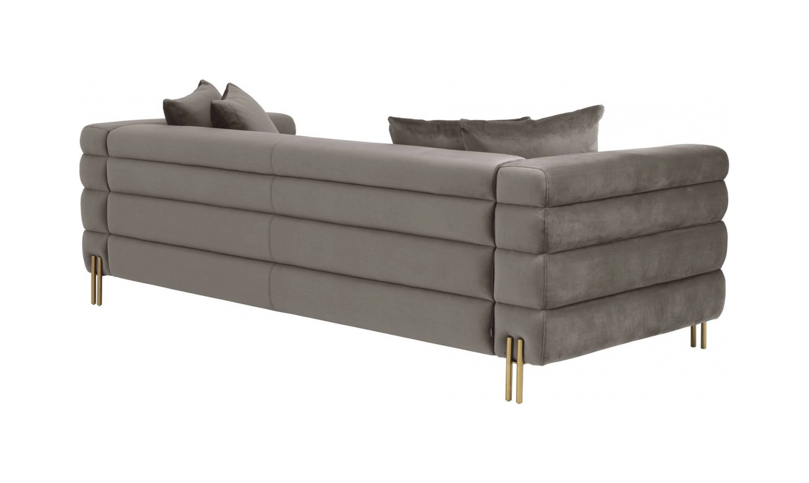 Диван YORK 230х95 см серый бархат, латунные ножки Eichholtz 114343