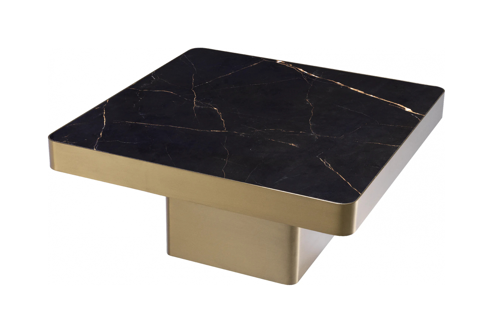Журнальный столик LUXUS 80х80 см квадратный, матовая латунь, керамика Eichholtz 114118