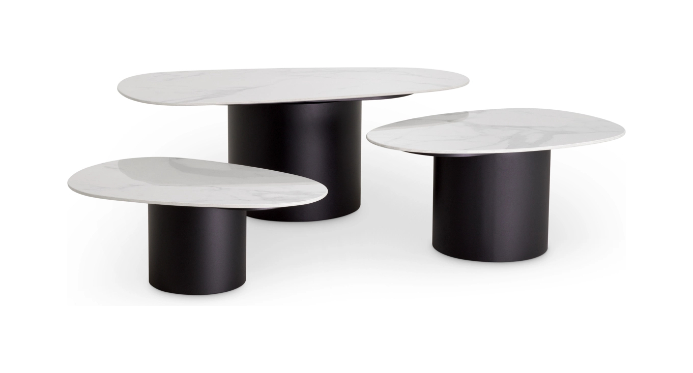 Журнальный столик ZANE 3 шт белая керамика – 2