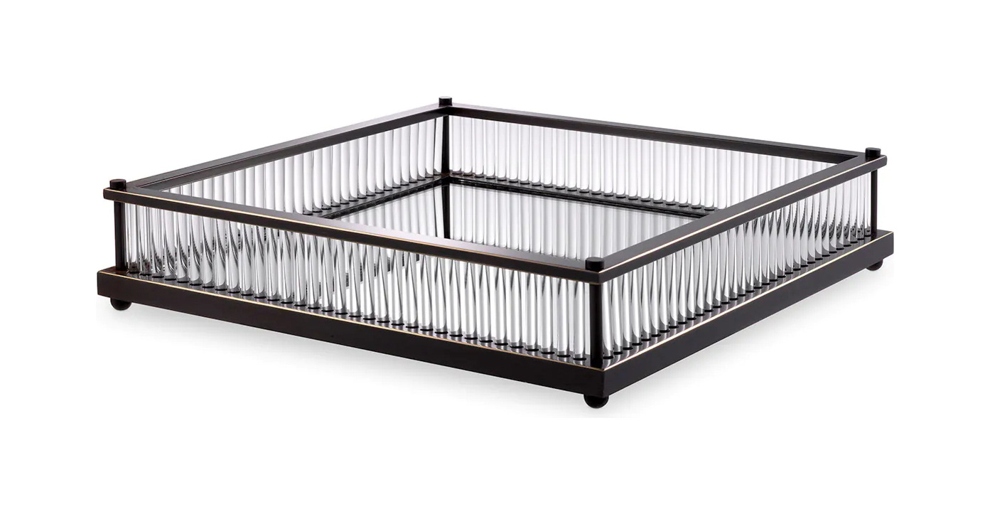 Поднос CORA квадратный бронзовый