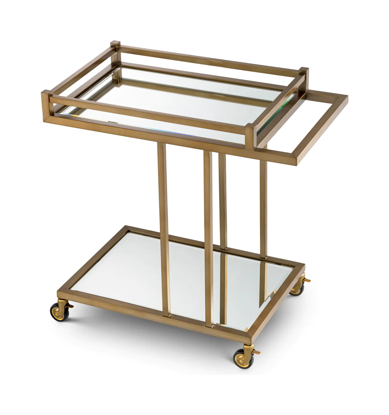 Стол сервировочный BEVERLY HILLS матовая латунь, зеркальное стекло Eichholtz 116089
