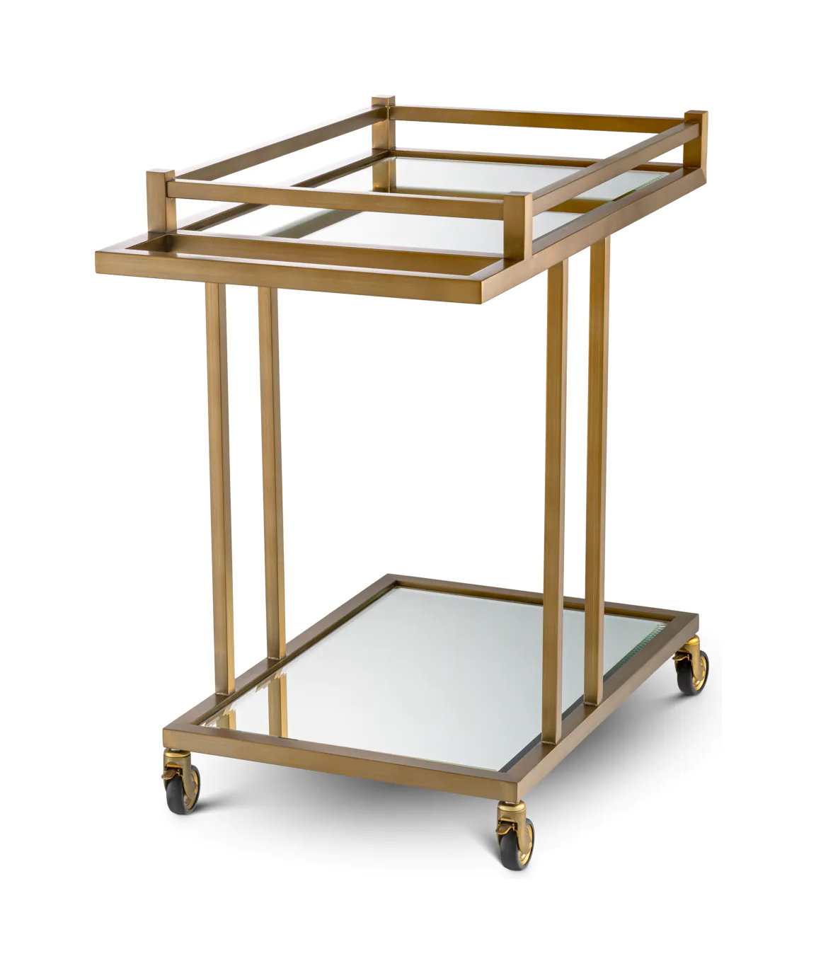 Стол сервировочный BEVERLY HILLS матовая латунь, зеркальное стекло Eichholtz 116089