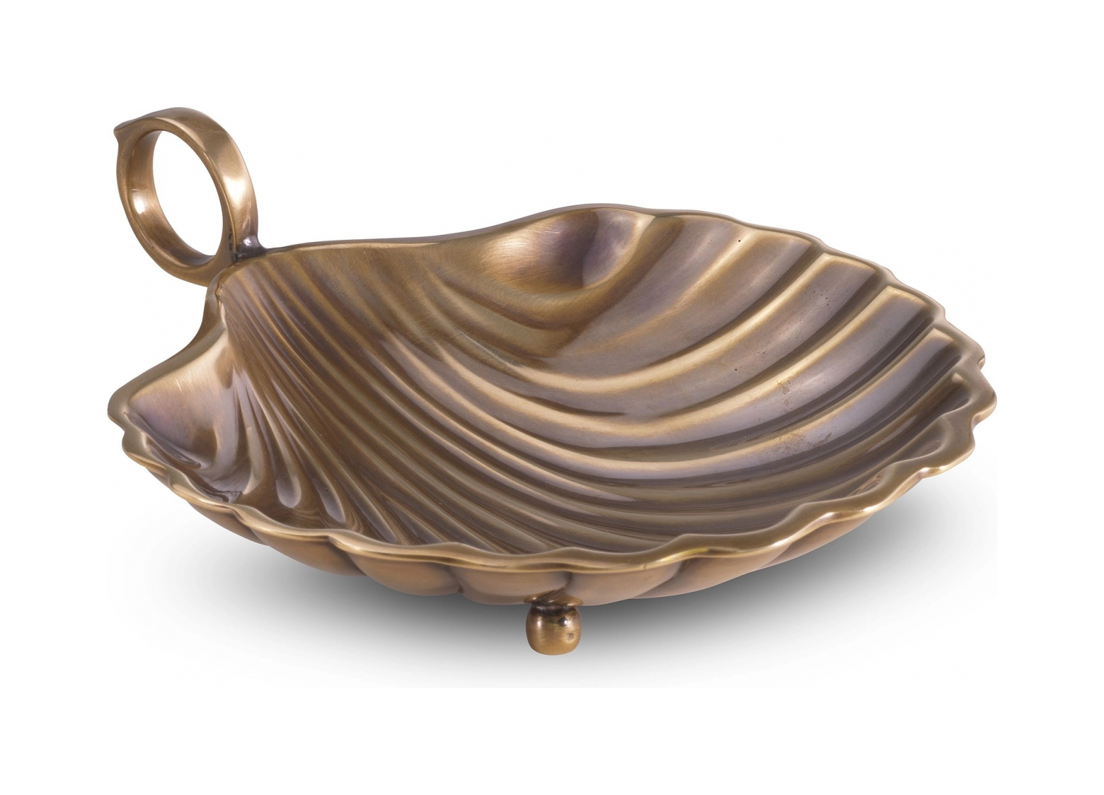 Поднос SHELL S 15.5х12.5 см винтажная латунь