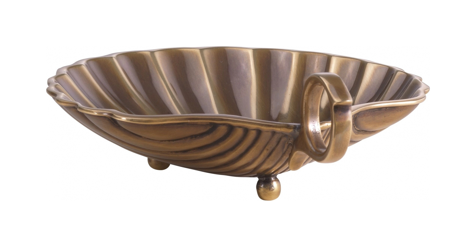 Поднос SHELL S 15.5х12.5 см винтажная латунь Eichholtz 115961