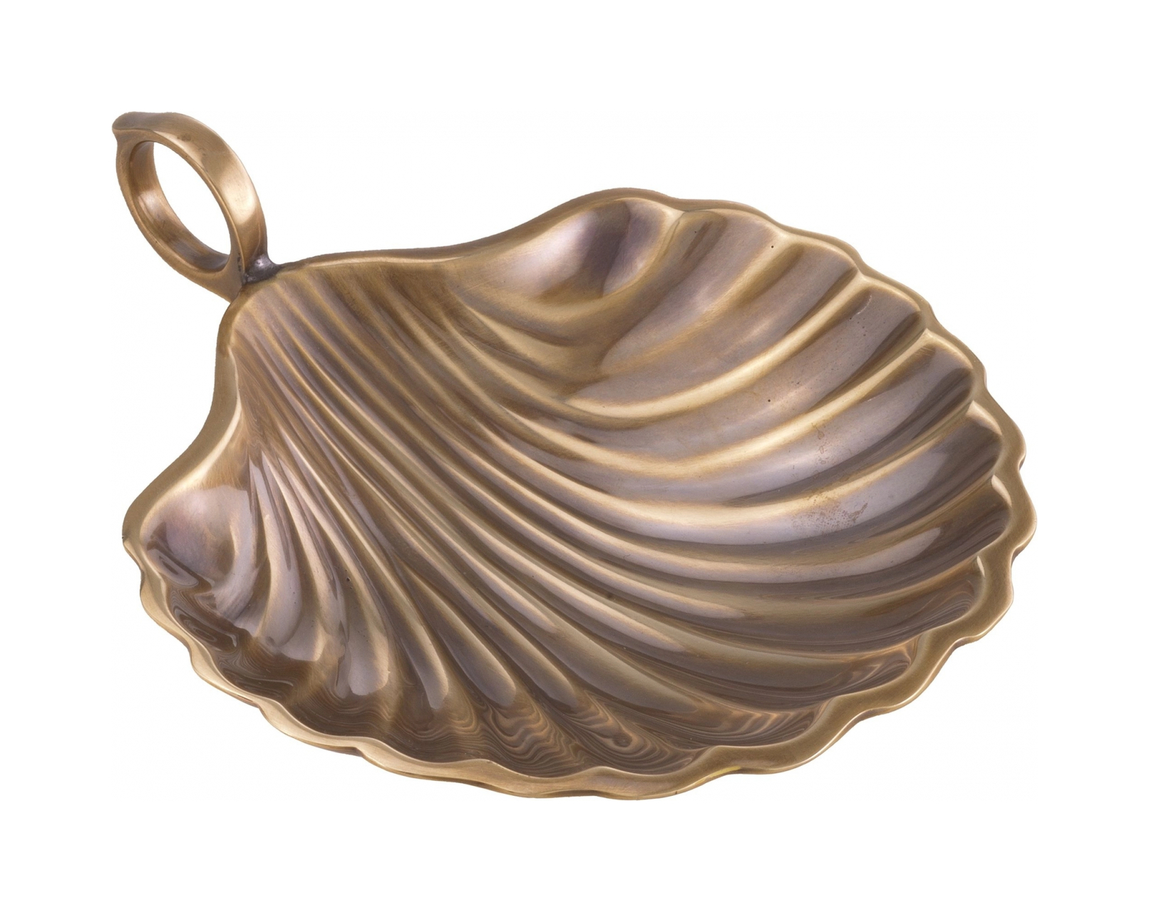 Поднос SHELL S 15.5х12.5 см винтажная латунь Eichholtz 115961