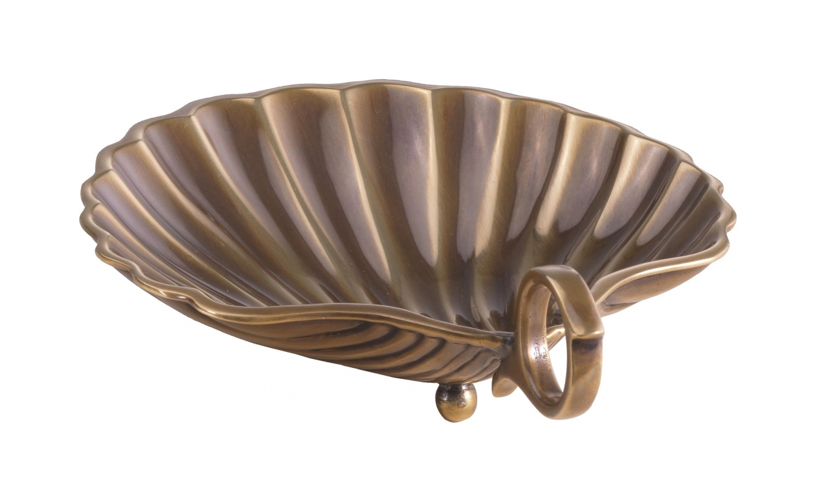 Поднос SHELL S 15.5х12.5 см винтажная латунь Eichholtz 115961