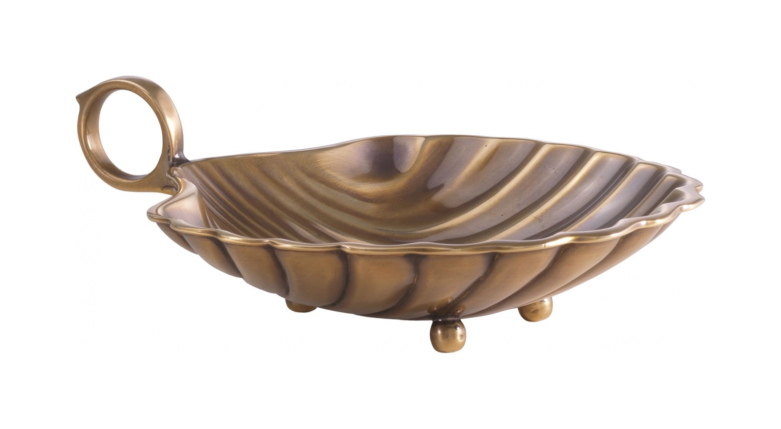 Поднос SHELL S 15.5х12.5 см винтажная латунь Eichholtz 115961