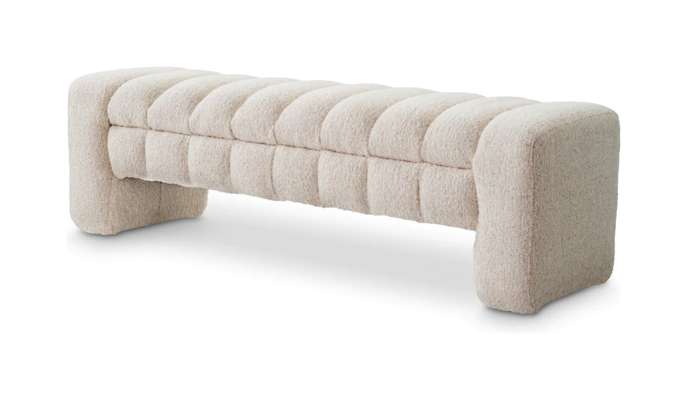 Банкетка TARANTO кремовая, ткань Cascade